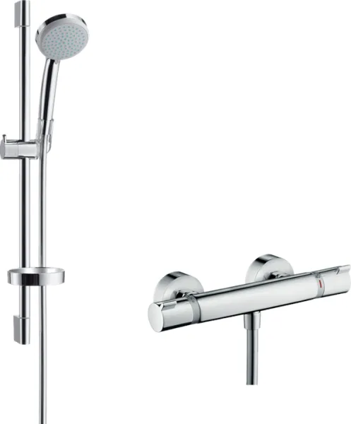 Hansgrohe Croma 100 dusjsett med Ecostat Comfort dusjbatteri, krom
