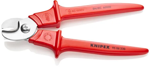 Knipex kabelsaks, håndtak i sprøytestøpt plast, isolert, VDE-testet, 230 mm